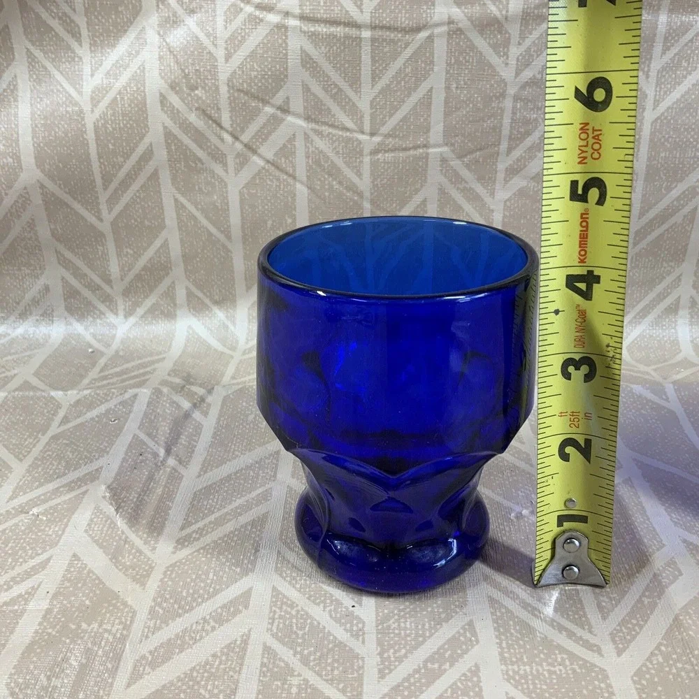 Vintage Viking Cobalt Blue‎ Arlington Tumbler Drinking Glasses Set Of 2 EUC 4